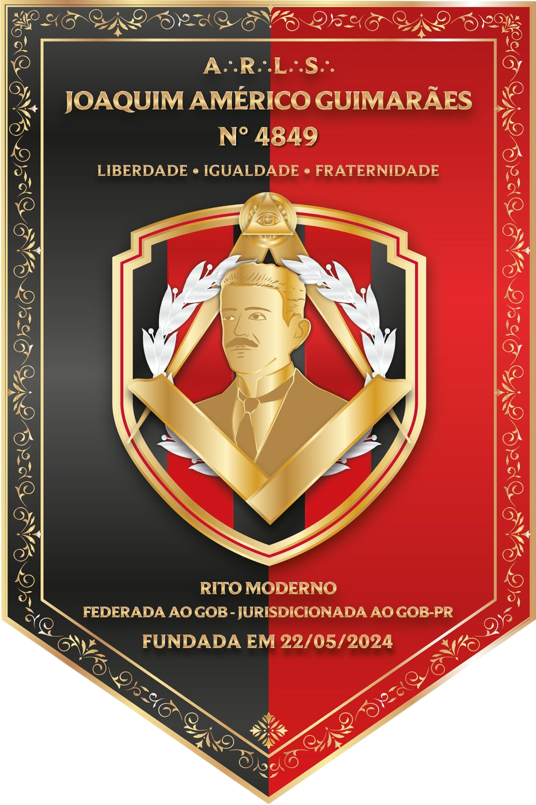 Estandarte da ARLS Joaquim Américo Guimarães nº 4849