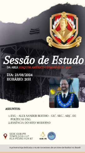 A ARLS Joaquim Américo Guimarães nº 4849 recebe o Irmão Alex Sander Bortho